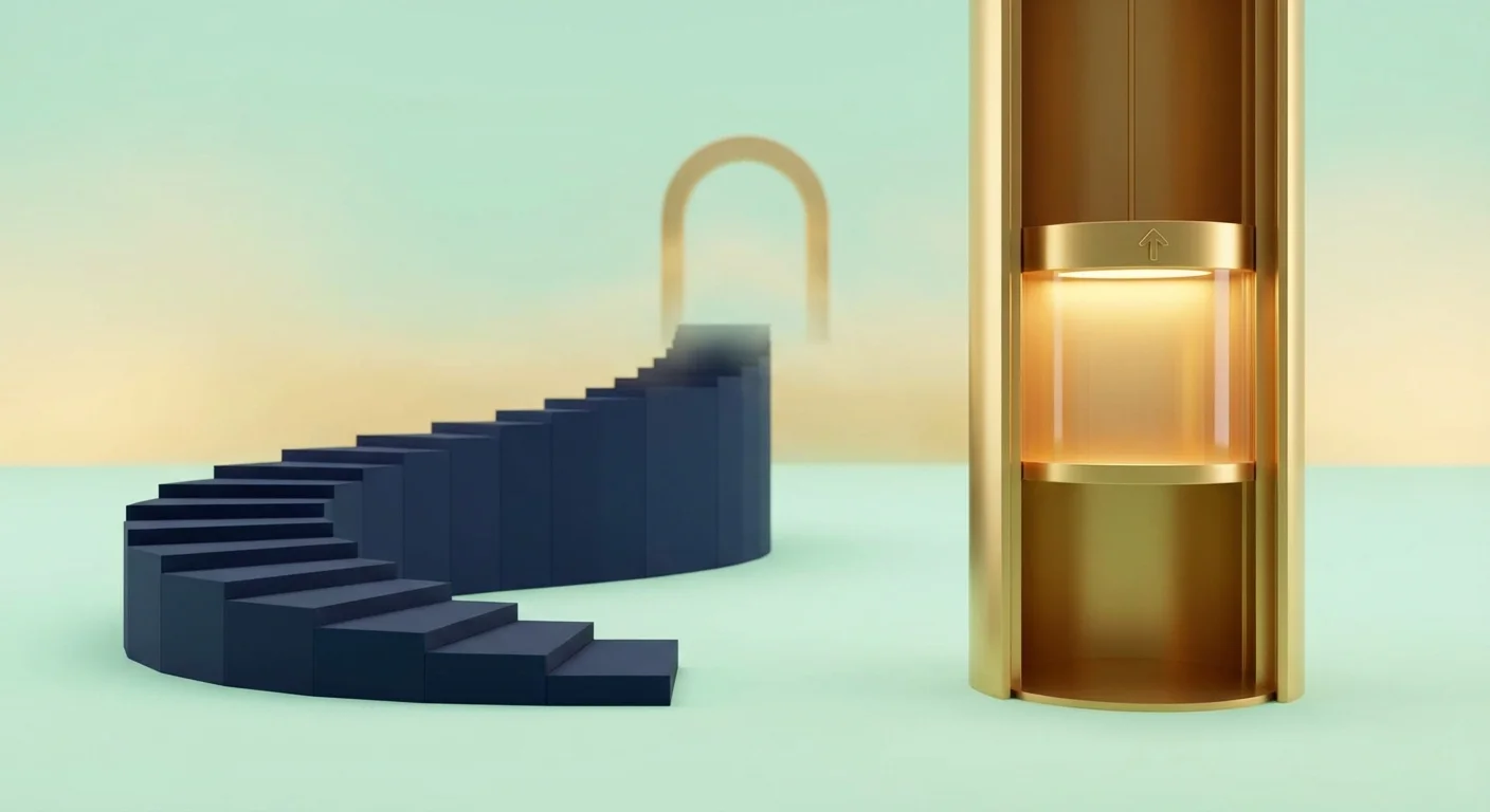 3D comparison of a ramp and an elevator representing the different impacts of taxes.