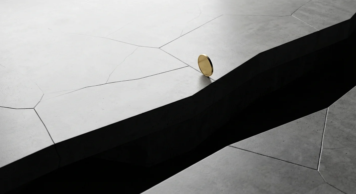 A 3D path with hidden geometric traps, symbolizing financial pitfalls.