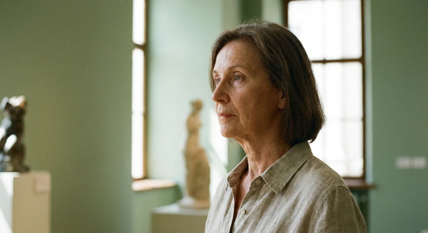 A contemplative person in a minimalist space reflecting on their choices.