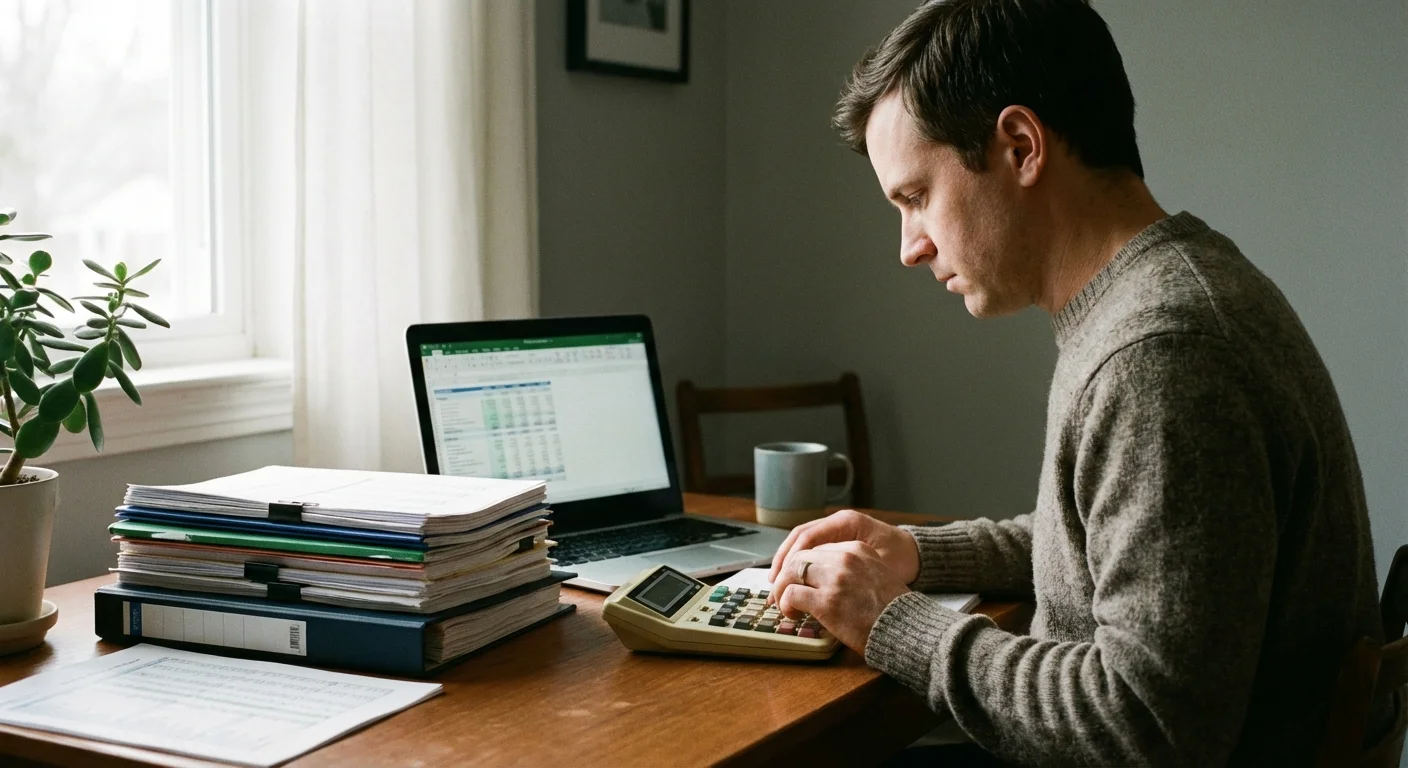 A flat lay comparing a new tech gadget with a stack of monthly service receipts.
