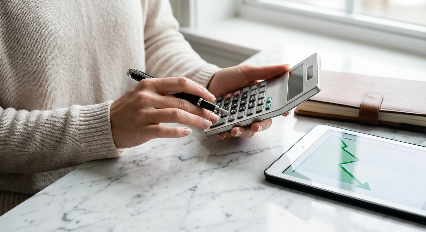 A hand organizing receipts into a folder to avoid tax mistakes.