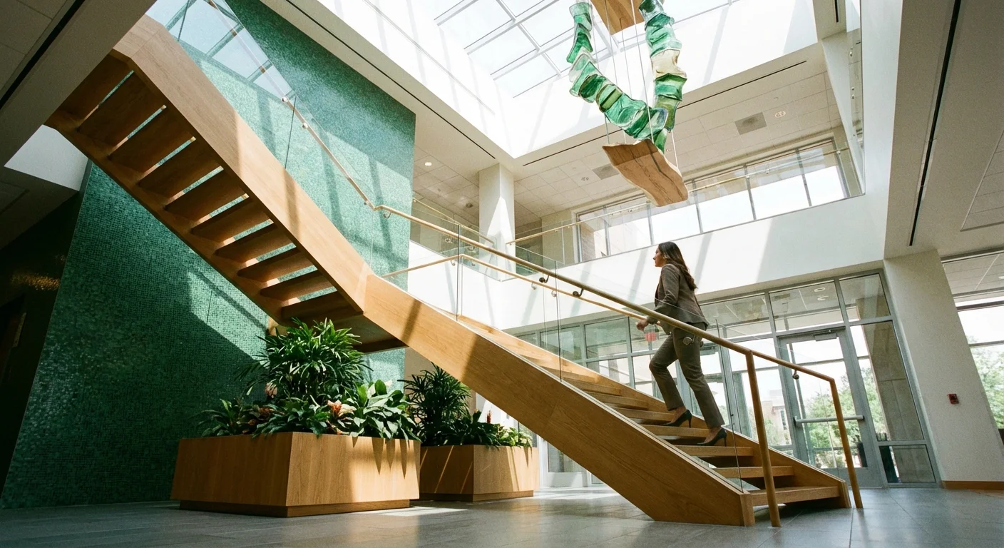 A minimalist room with a single chair and a view of the sunrise.