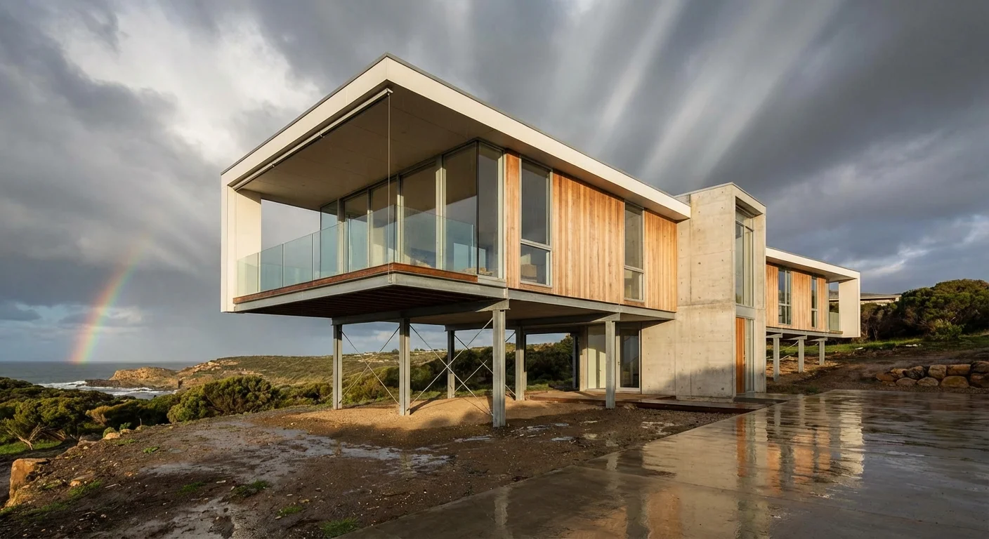 A modern house with smart architectural design, representing updated risk assessments.