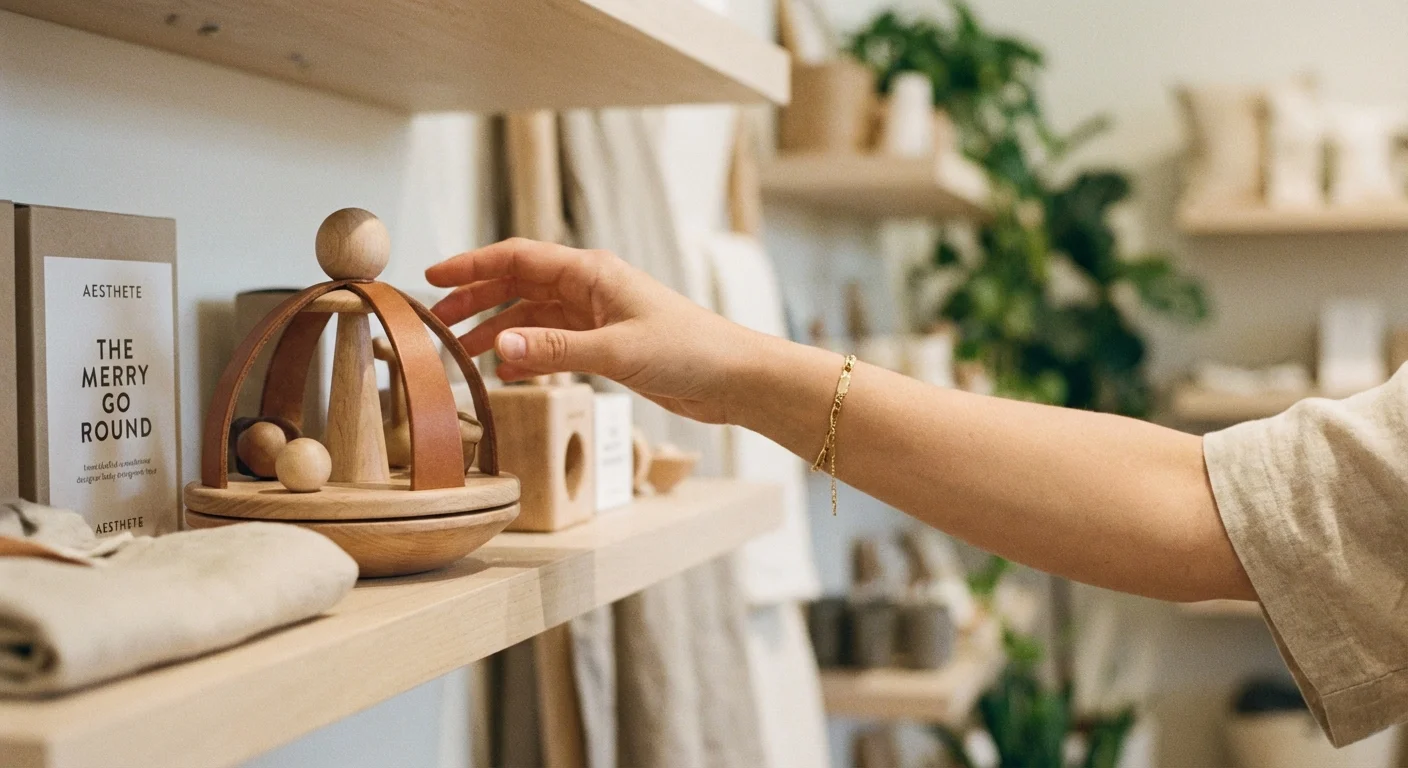 A parent hesitating before buying an expensive baby luxury item.