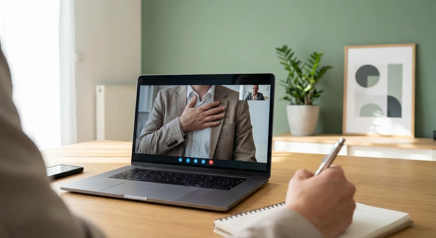 A person having a professional consultation with a financial expert over a video call.