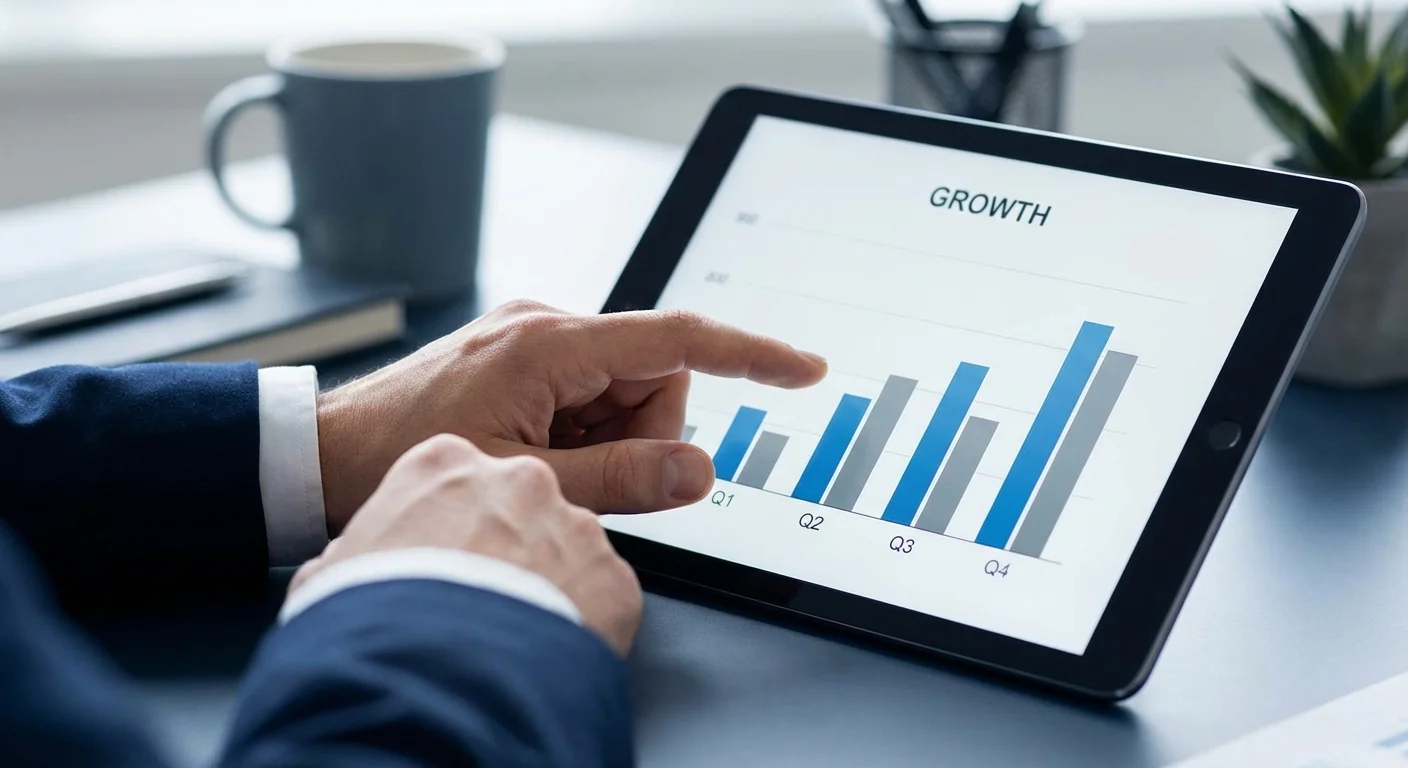 A person holding a glowing sphere amidst many grey boxes.