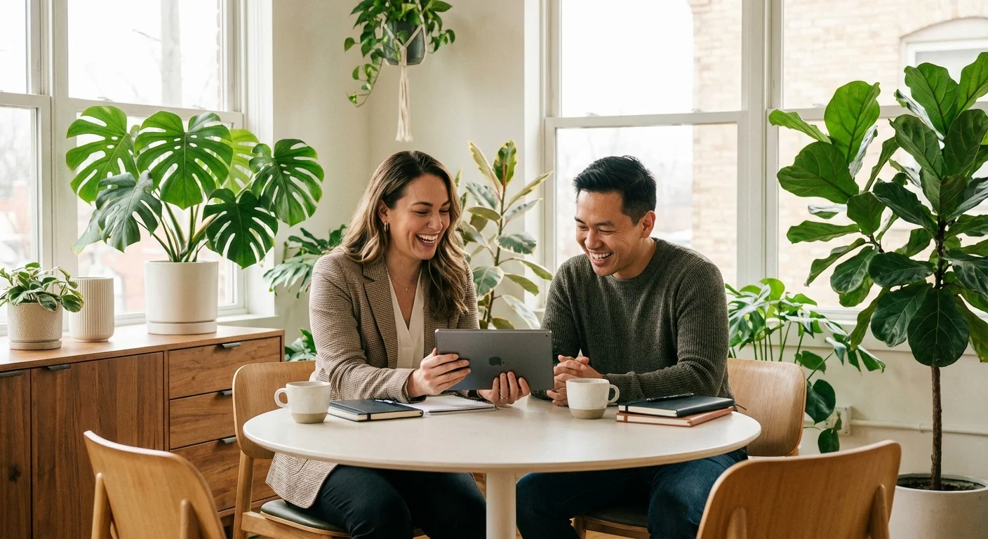 A person meeting with a financial advisor in a professional office.
