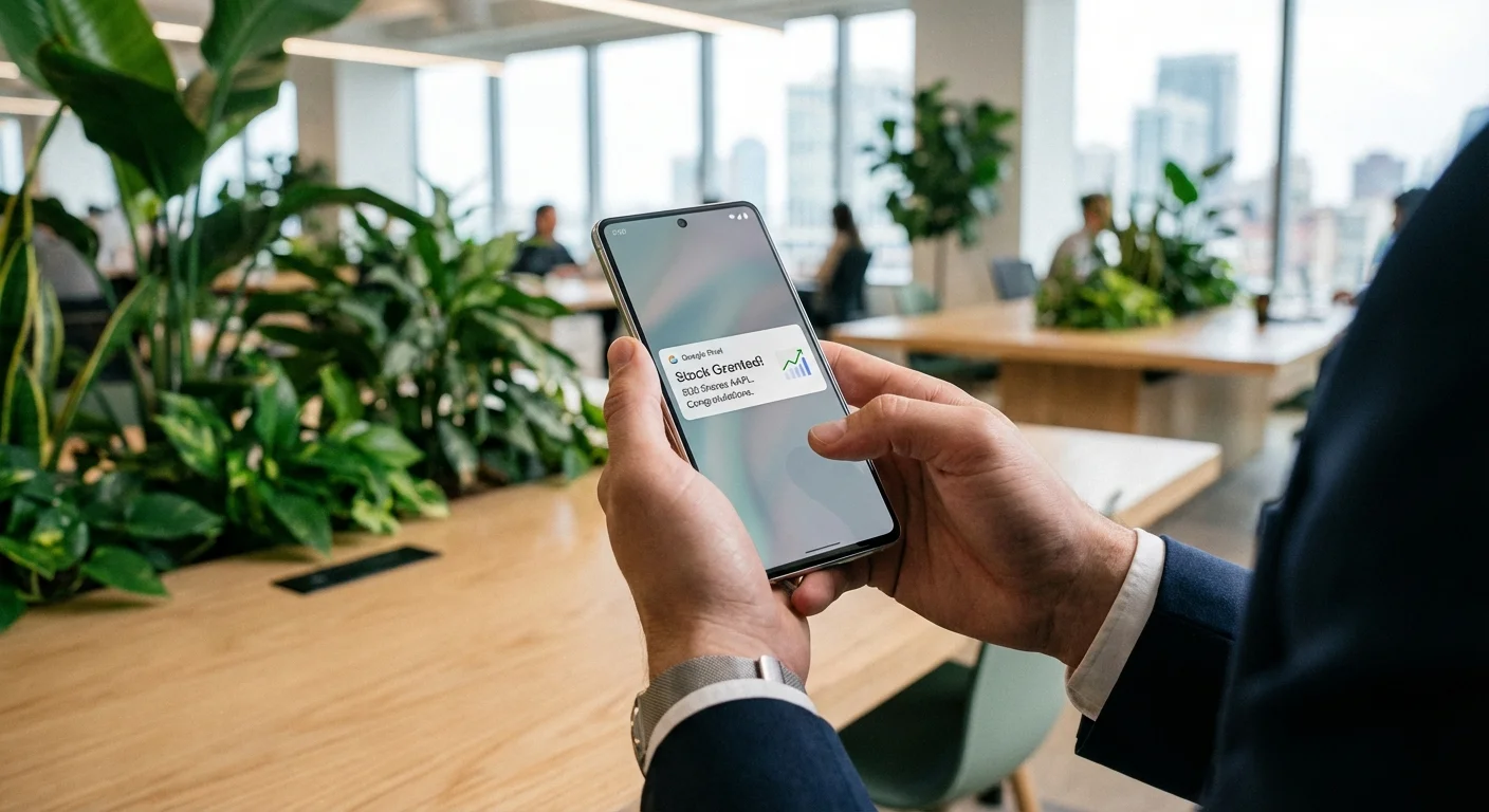 A professional consultant talking to a couple in a bright office about their wedding plans.