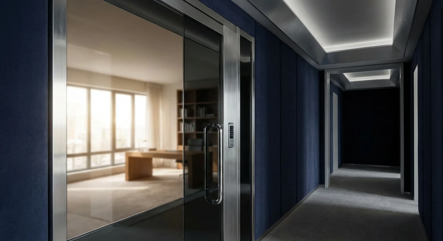A secure, modern architectural interior representing financial safety and protection.