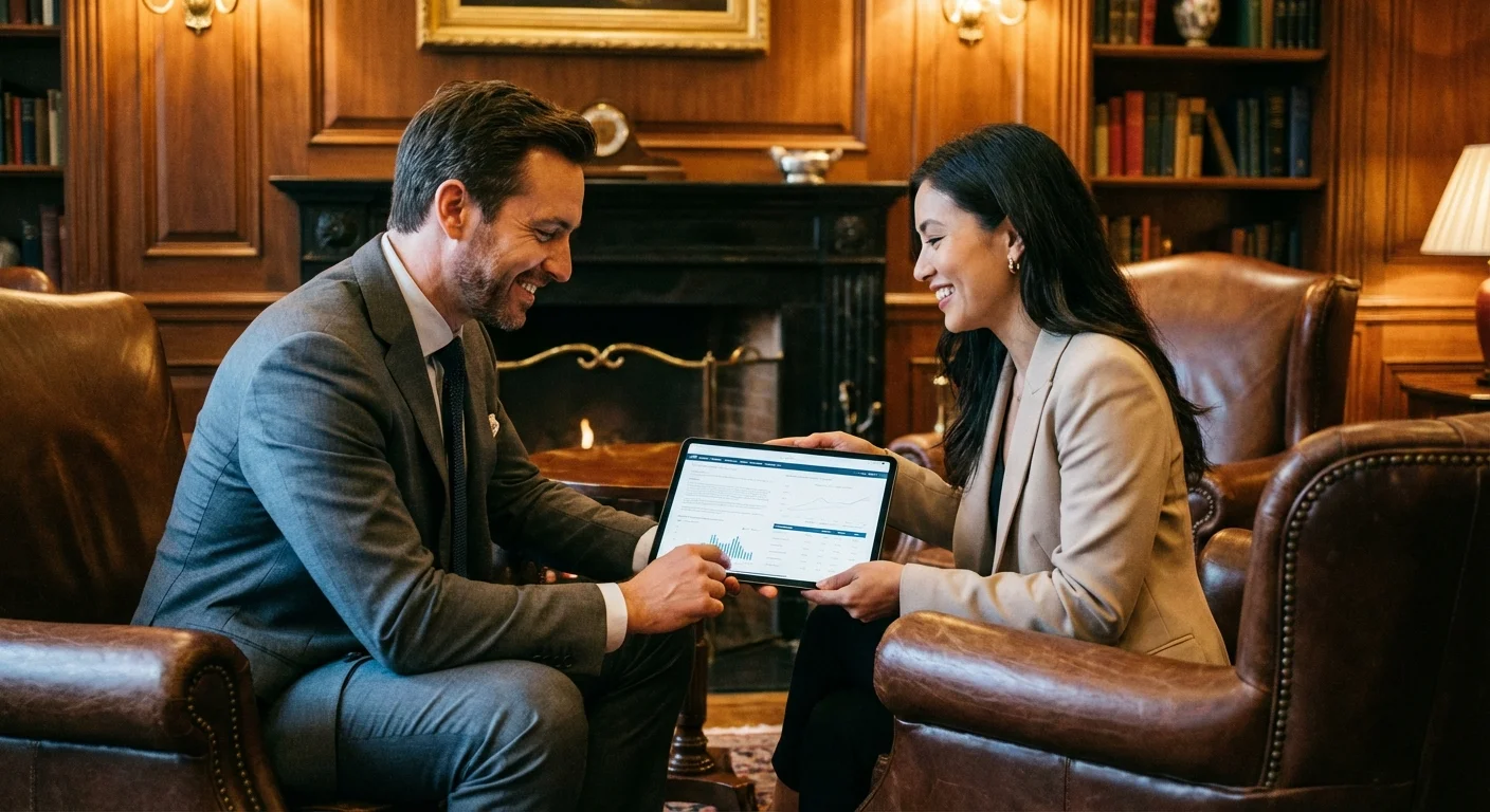 A split image showing a person unboxing a chair and a close-up of a bank deposit notification.