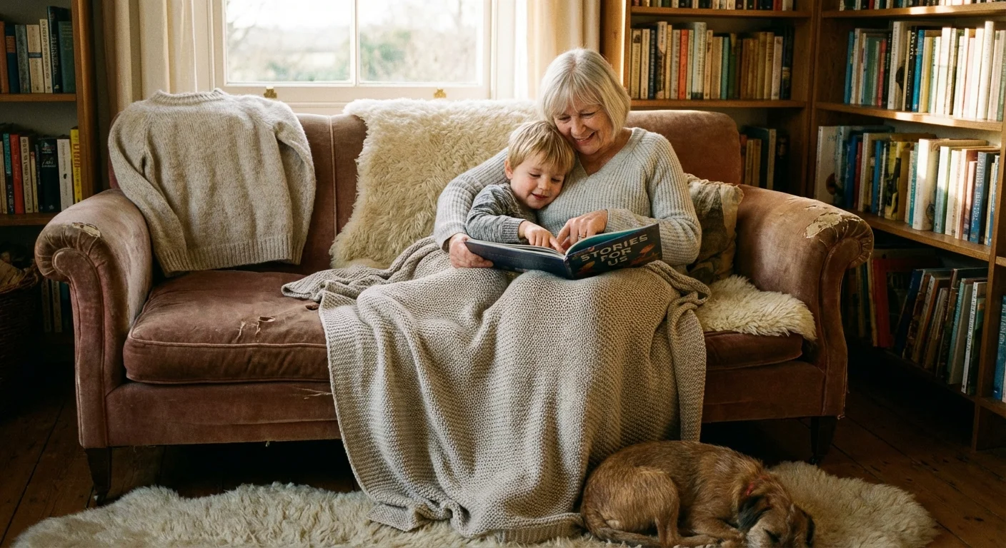 A trusted adult reading to a child, symbolizing the importance of choosing guardians and managers.