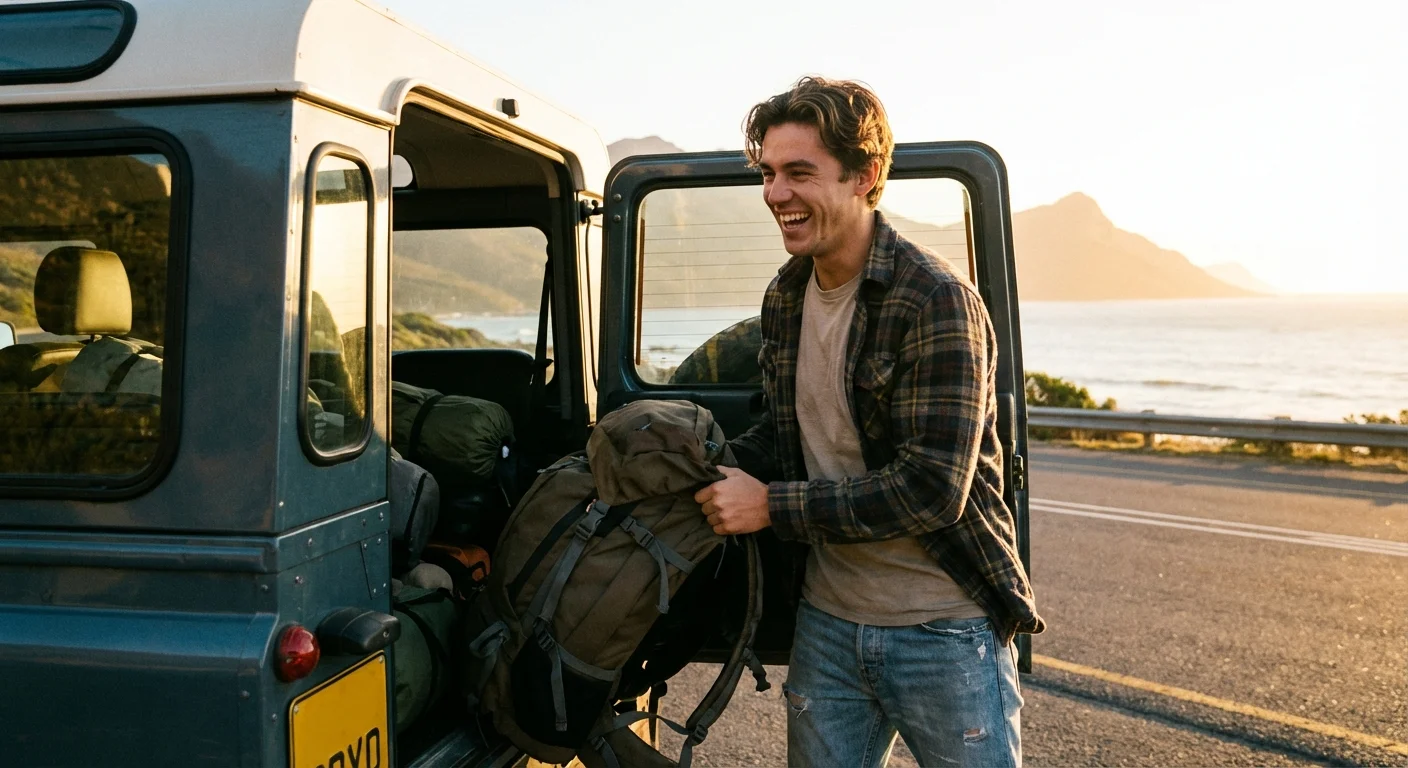 A young man packing a car for a trip, representing the flexible use of custodial account funds.