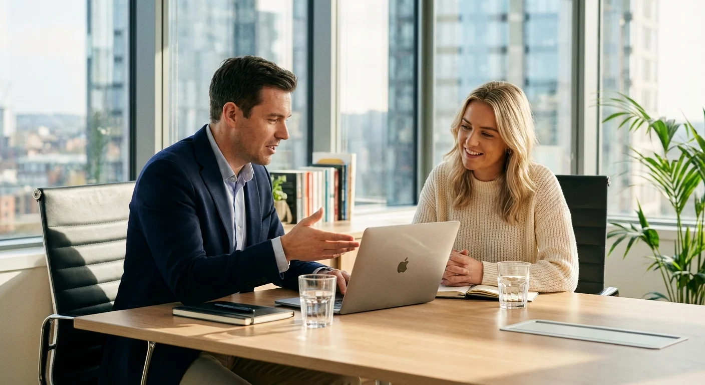 An organized digital marketplace illustration showing people accessing healthcare benefits.