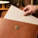 A professional person smiling while using a laptop in a bright, modern living room.