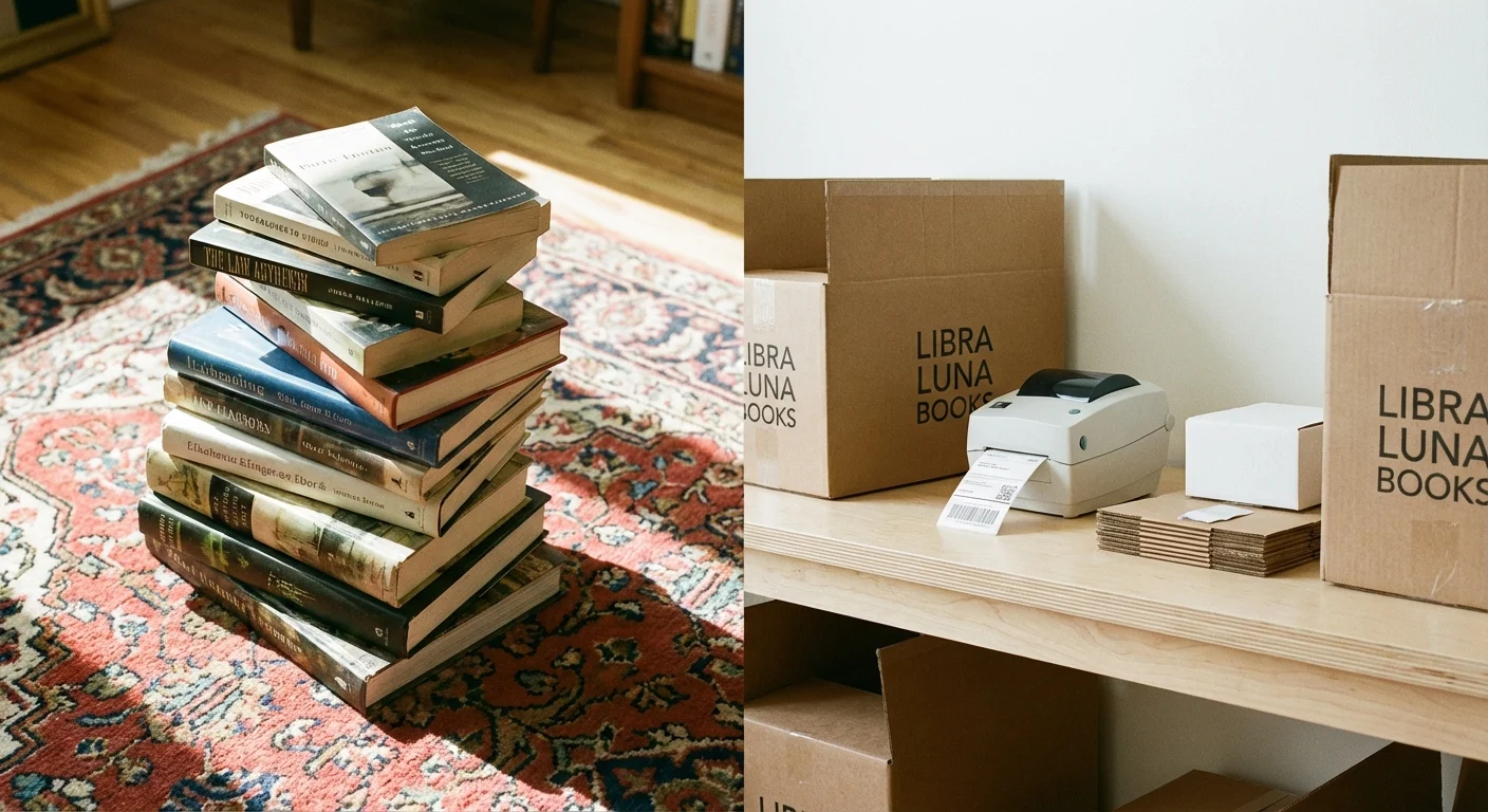 Comparison between casual household items and a professional shipping setup.