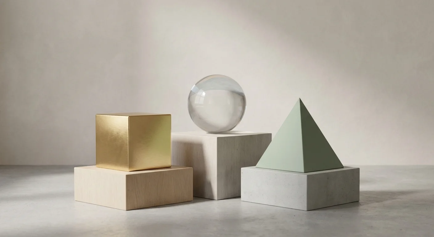 Three different geometric shapes representing various financial instruments.