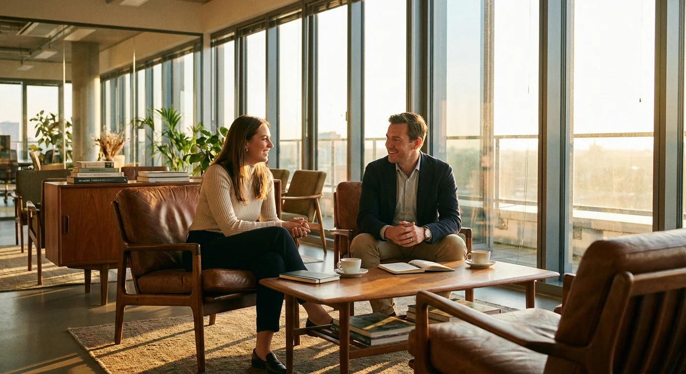 Hands carefully pruning a small bonsai tree in a minimalist style.