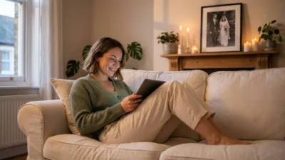 A retired couple looking out over a mountain valley at sunrise, symbolizing the peak of their financial journey.