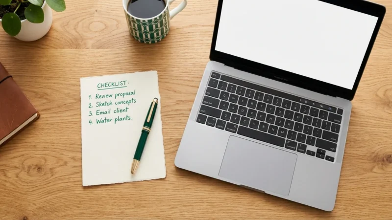 A mature woman thoughtfully using a tablet in a bright, modern living room.