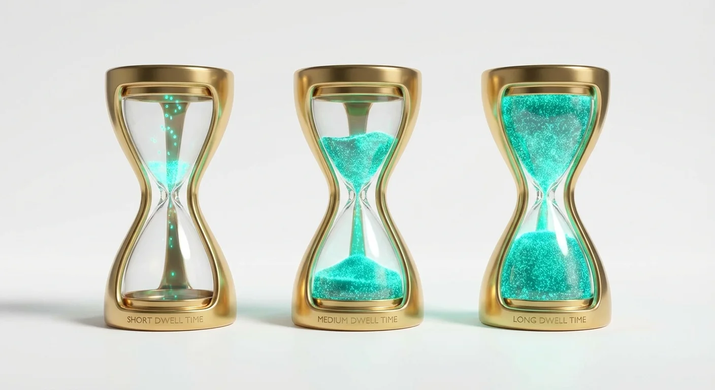 Three glass hourglasses with glowing teal sand at different levels.