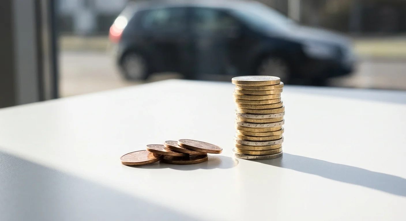 Two stacks of coins representing the difference in interest costs over time.